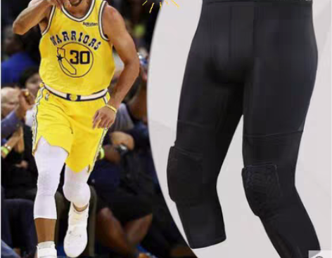 包邮全新蜂窝护膝防撞紧身七分裤男子速干高弹...