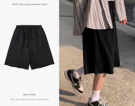 转卖【狂欢价】薄款休闲短裤女夏宽松阔腿过膝...