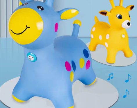 转卖哈哈球音乐跳跳马儿童骑马充气玩具加大加...