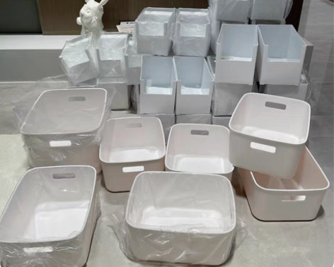 包邮全新 杂物收纳盒桌面塑料方形收纳筐家用...