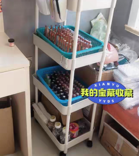 包邮厨房置物架落地多层小推车家用移动零食架...