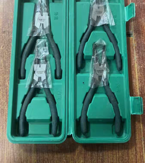 包邮拓森卡簧钳套装7寸双节直头弯头卡环钳多...