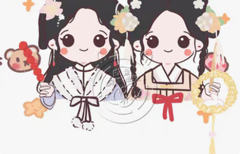 【拍一赠一～】情侣手绘头像画头像设计礼物卡...