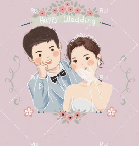 包邮插画头像情侣头像设计卡通形象来图定制 ...