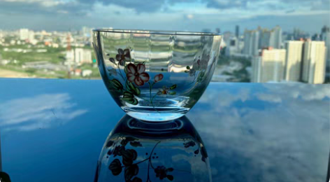 包邮Elbe水晶玻璃碗·手绘水晶碗 全新，...