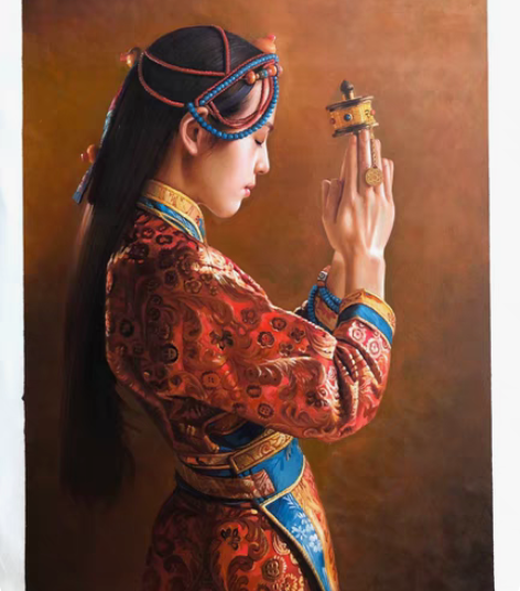 包邮精画门纯手绘油画真人手工名家油画60*...