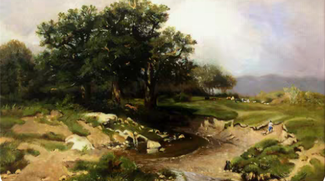 手绘希施金风景油画作品 无装裱 感兴趣的话...