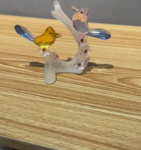 包邮水晶小动物工艺品 梅花 情侣鸟 柜台装...