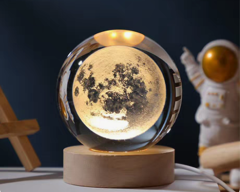 情人节宇宙系列发光水晶球创意小夜灯桌面摆件...