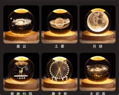 【包邮】发光星空星球月球月亮水晶灯投影氛围...