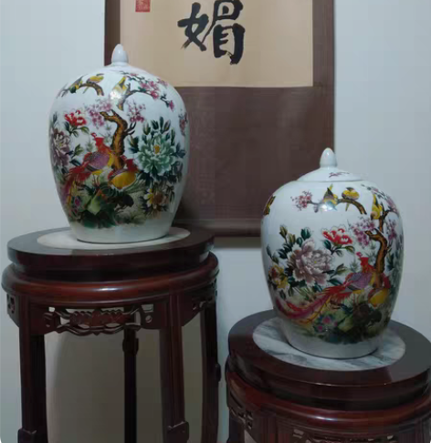 景德镇陶瓷器仿古中式花瓶摆件博古架摆瓶粉彩...