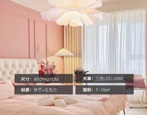 转卖公主吊灯卧室现代简约主卧法式轻奢水晶客...