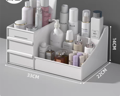 转卖抽屉式化妆品收纳盒家用整理护肤桌面梳妆...