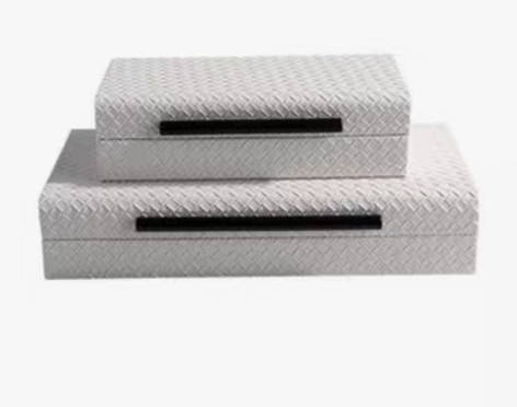 转卖现代首饰盒创意编织纹首饰盒摆件样板间卧...