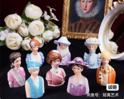 vintage西洋贵妇美人小摆件 成套出，...