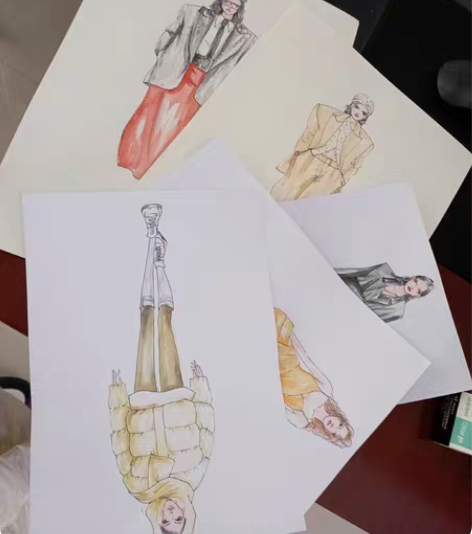 包邮水彩服装效果图 可邮寄 可拍照 效果图...