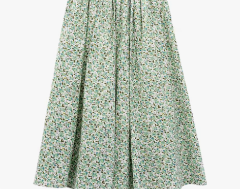 转卖叙旧 侯麦女主角清新碎花松紧束腰半身裙...