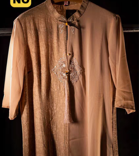 包邮全新夏季新中式刺绣流苏女士旗袍连衣裙苎...