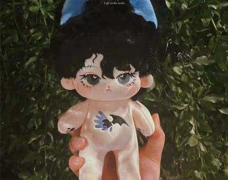 包邮微米粒原创棉花娃娃20cm长耳朵小恶魔...