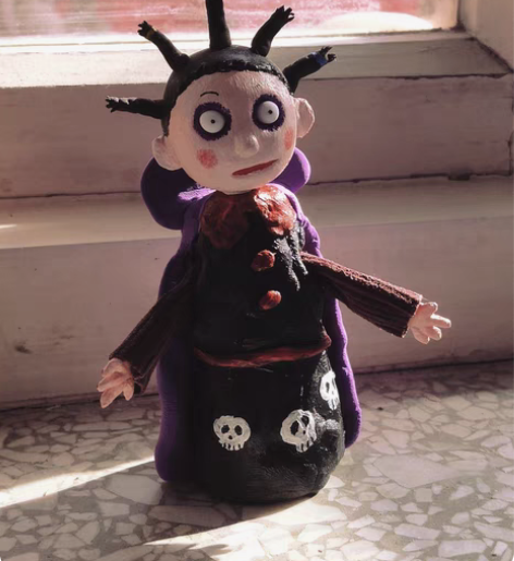 小魔女蒙娜  指偶  哥特风格 超轻黏土+...