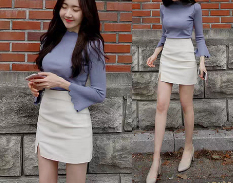 转卖白色短裙女小短裙修身半身裙高腰职业工作...