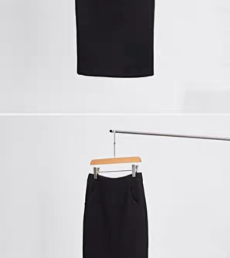 转卖齐齐家 双面羊毛 立体剪裁过膝铅笔裙 ...