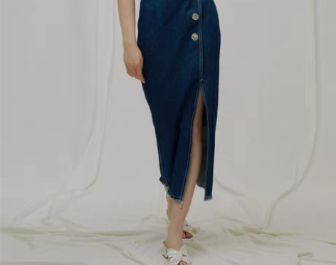 转卖花前原创牛仔设计感半身裙女高腰复古小众...