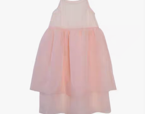 转卖粉色欧根纱透明蓬蓬裙四层裙摆华丽轻盈吊...