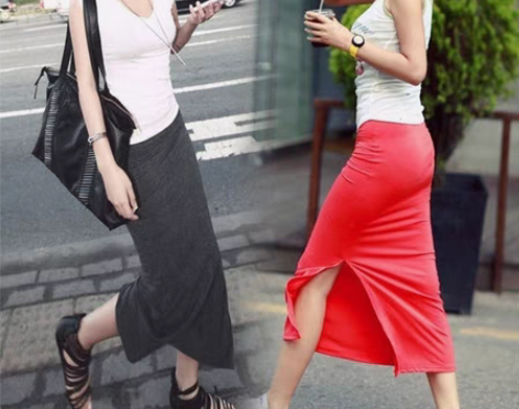 转卖17夏季新款包臀半身裙中长裙修身薄款铅...