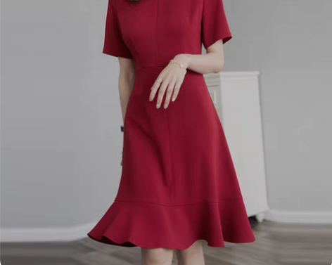 转卖夏季法式名媛气质醋酸裙子高级感鱼尾裙喜...