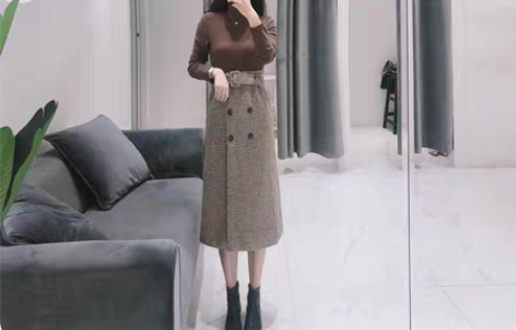 包邮全新秋冬针织连衣裙拼接内搭修身气质 实...