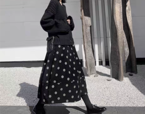 转卖山本耀司日系设计感秋冬垂感花苞裙女高密...