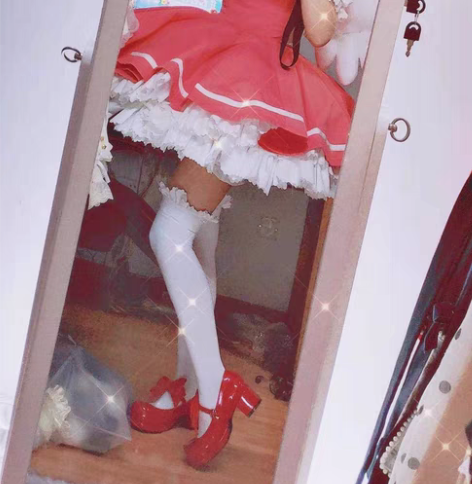 包邮魔卡少女樱cos服小樱cos红白战斗服...