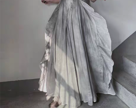 转卖浮木兮/文艺风复古木耳边脏染棉麻吊带连...