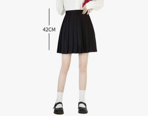 转卖【岐野|纯色裙】黑色绀色学院风a字日系...