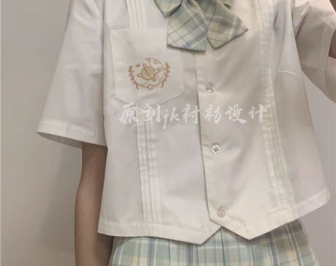 包邮星系浪漫·夏款日系JK制服刺绣衬衫女短...