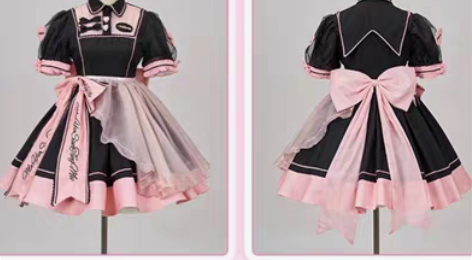 包邮猫与三町目lolita原创op呲甜短袖...