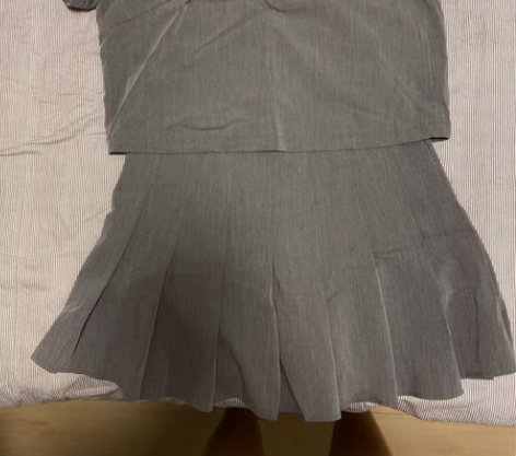 包邮太平鸟女装 ,灰色学院风制服裙子套装 ...