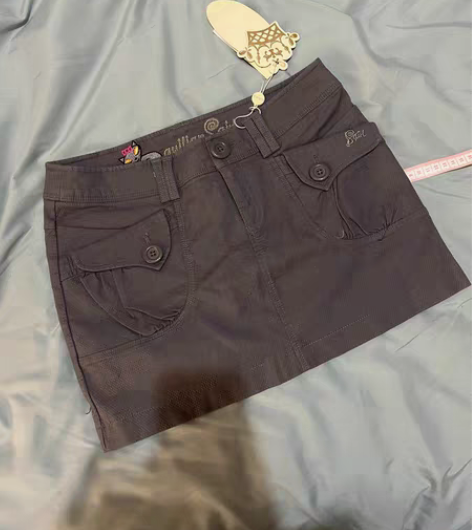 亚复古昭和千禧二次元短裙 腰围72裙长32...