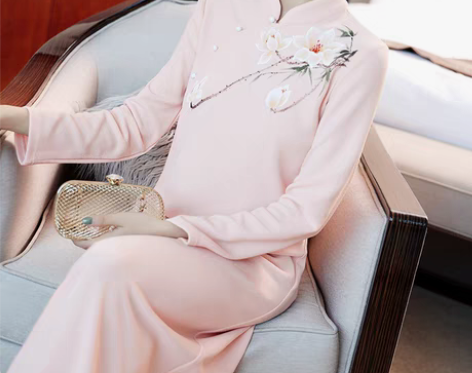 转卖民族风复古女装改良版唐装茶服气质裙子中...