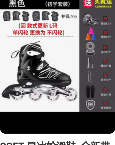 SOFT 旱冰轮滑鞋 全新带吊牌 鞋+护...