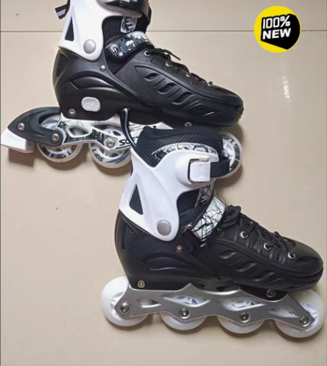 包邮儿童溜冰鞋直排轮滑高弹可调防撞闪光锻炼...