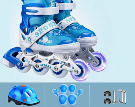 转卖派乐迪溜冰鞋儿童全套装男童女童旱冰轮滑...