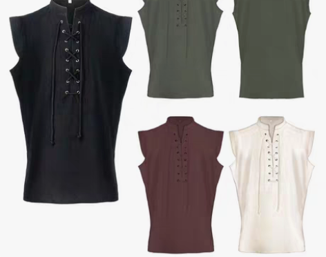 转卖男装 中世纪服装复古男款短马甲万圣节服...