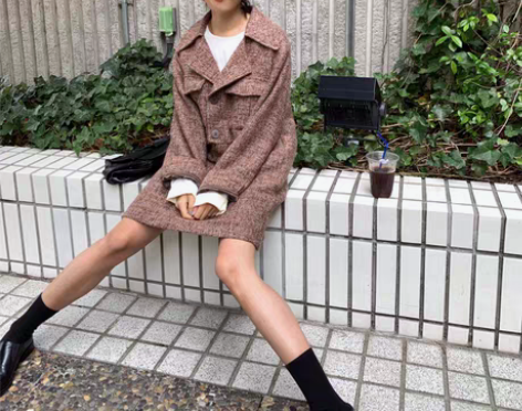 转卖COZINESS/粗花呢外套式工装风羊...