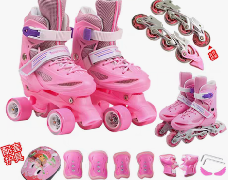 转卖宝宝幼儿童溜冰鞋3女童5可调大小6滑冰...