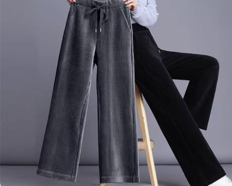 包邮全新清仓加绒灯芯绒阔腿裤女2022春冬...