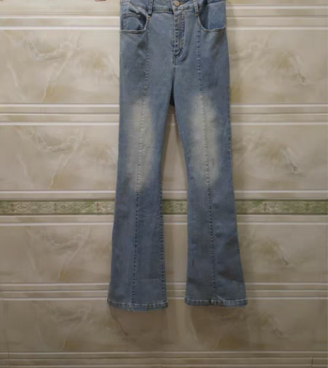 包邮秋装新款修身显瘦高腰喇叭裤百搭牛仔裤热...