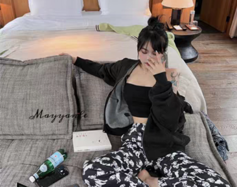 转卖小狗休闲裤2022ss小白同款百搭艺术...