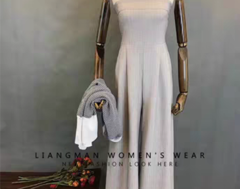 转卖专柜品质抹胸连体裤女夏高腰显瘦名媛气…...